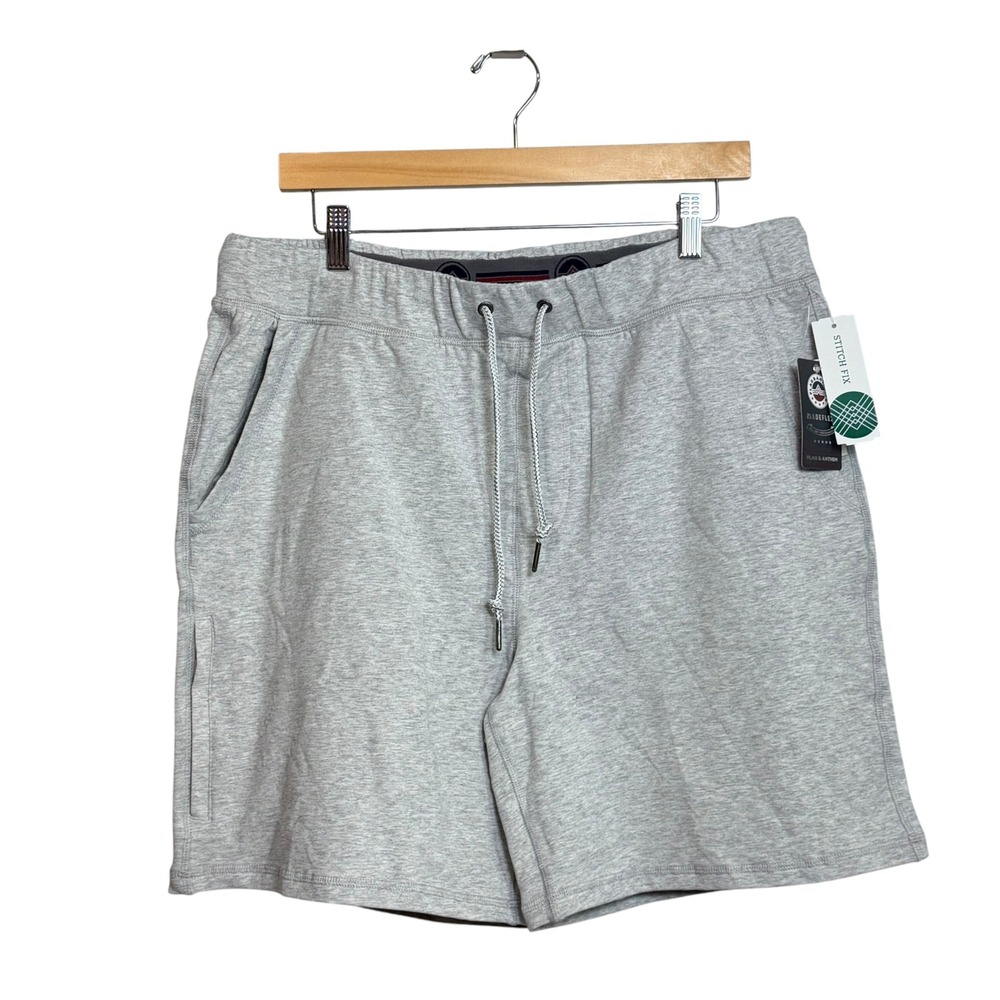 Flag & Anthem Madeflex Mens Grey Heathered Athletic Stretch Shorts Size L NWT